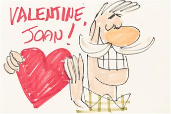 BILL MELENDEZ (1916 - 2008) "Valentine Joan!" with self portrait.                                                                                
